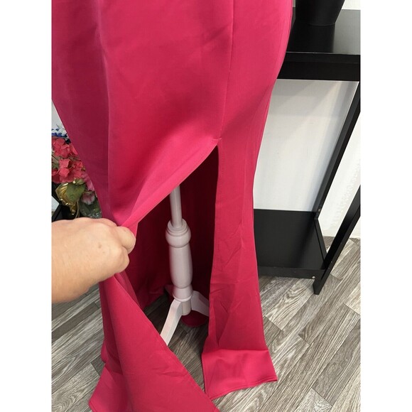 Fashion Nova Women Maxi Dress - Fuchsia Size M Off Shoulder Hidden Back zipper - Picture 6 of 11